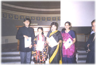 The students holding their hard earned Young Master Diploma in Sweden